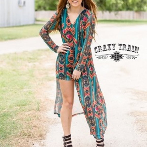 Crazy Train Aztec Romper - Picture 1 of 4